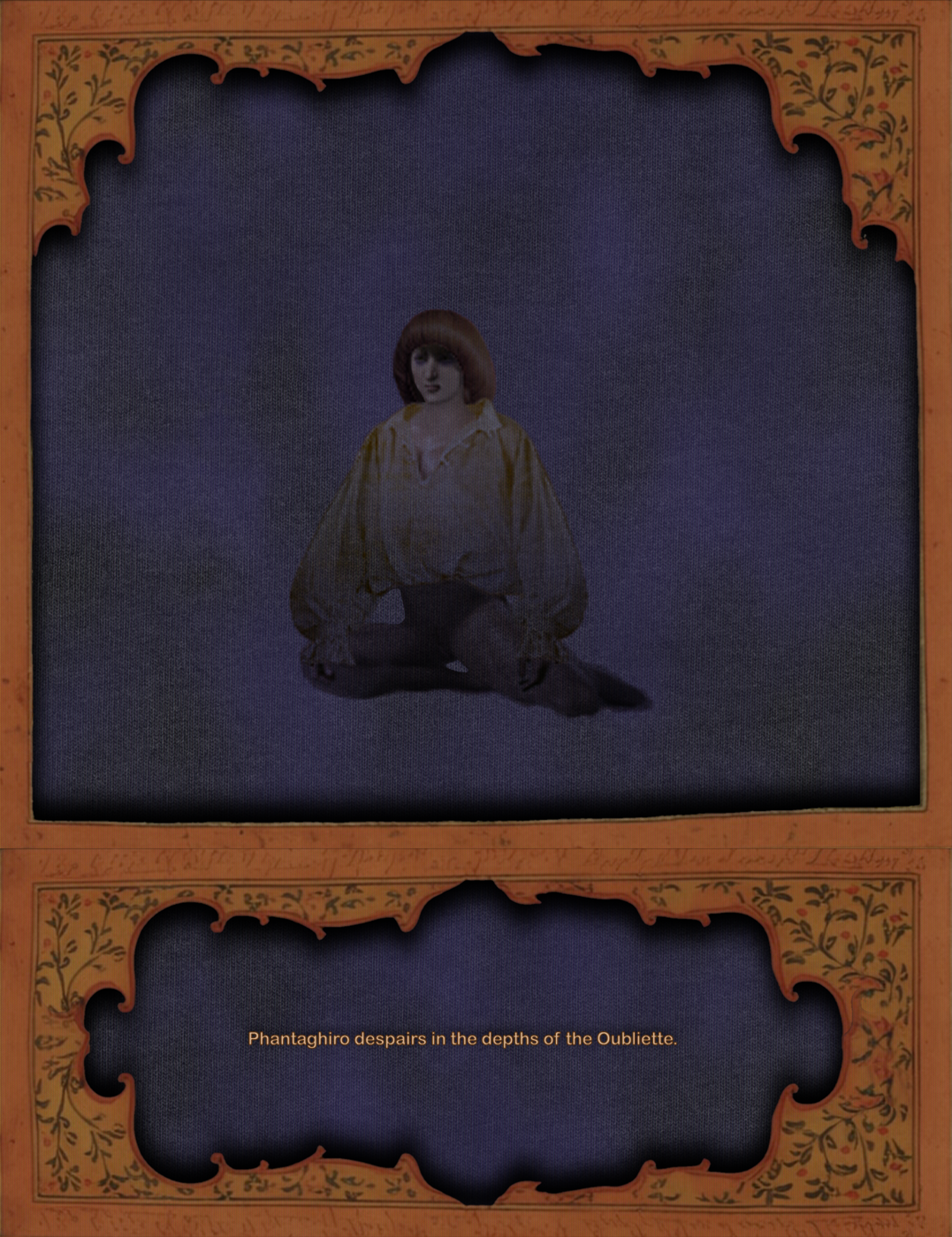 Illustrated spread: Phantaghiro despairs in the depths of the Oubliette